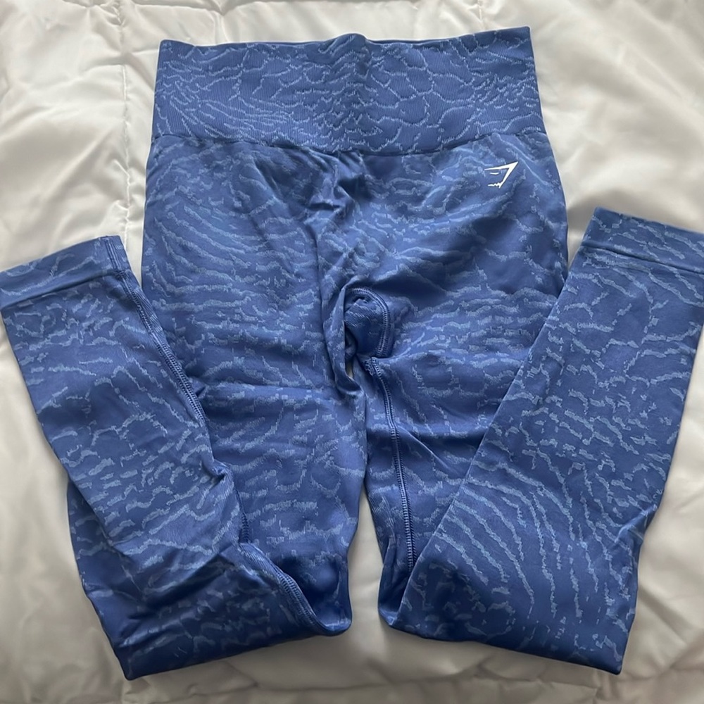 gymshark animal seamless leggings blue size small